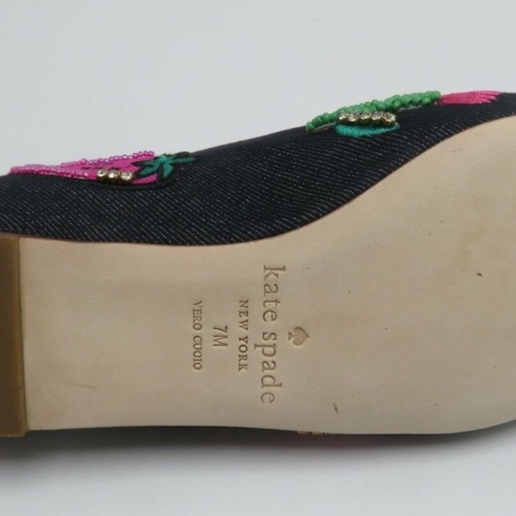 Kate Spade SAVILLE Denim Embellished Loafer 7